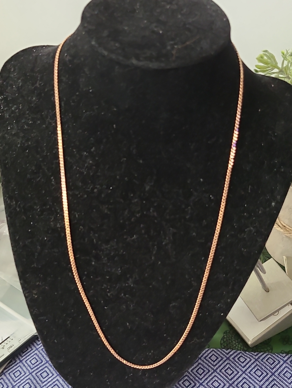Rose Gold over 925 Silver Wheat Chain Necklace - Elegant Women's Jewelry
